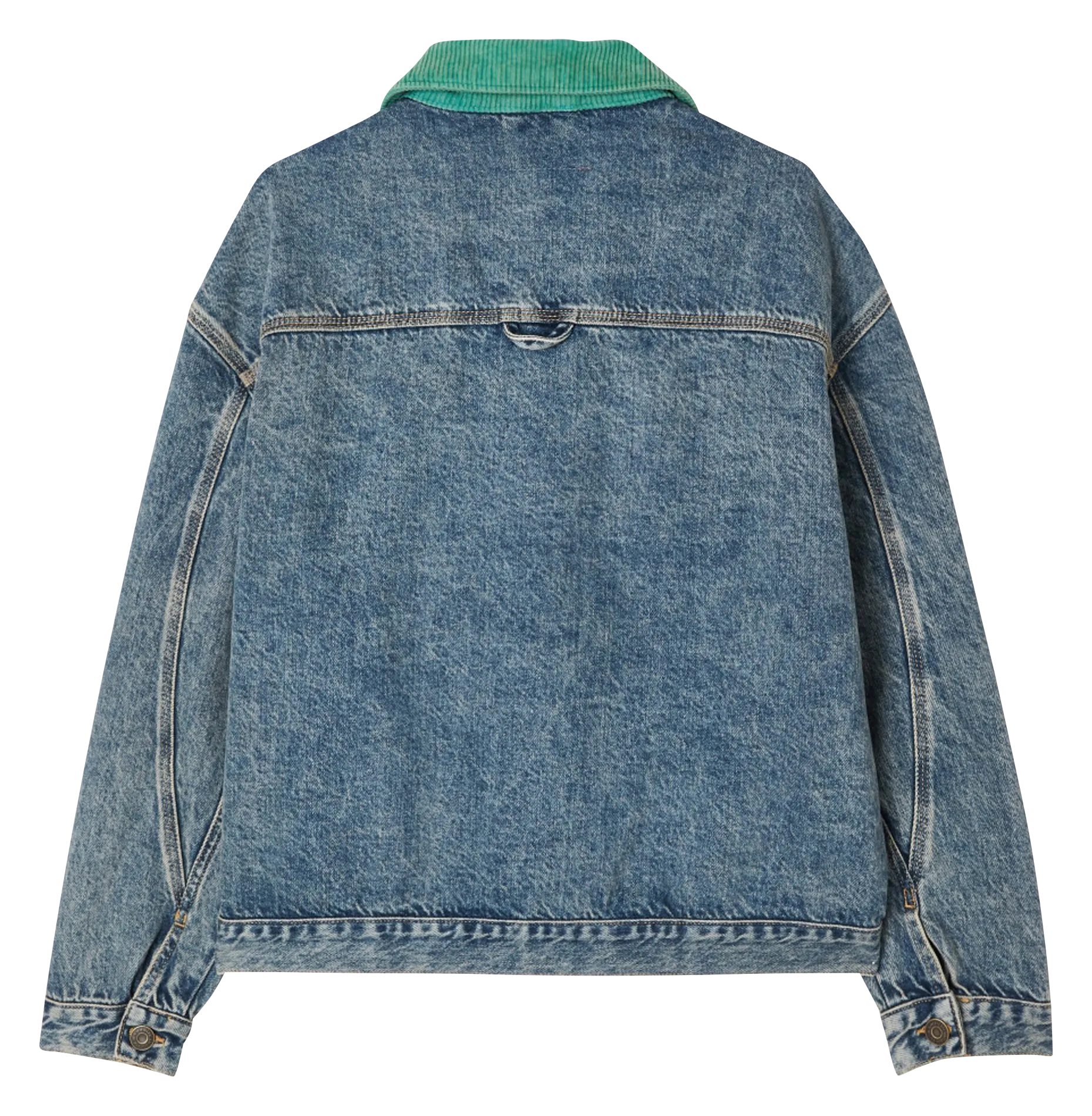 AMERICAN VINTAGE JOYBIRD - Chaqueta holgada de algodón con cuello clásico en vaquero stone