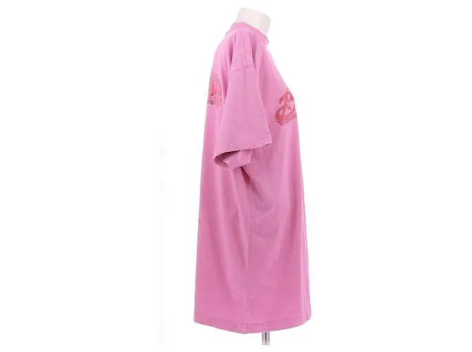 BALENCIAGA Tops Camiseta.US 2 Algodón Rosa 