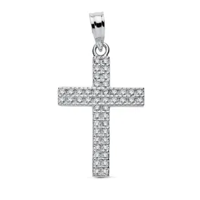 Cruz Oro Blanco 9 kt. 19 x 15 mm.