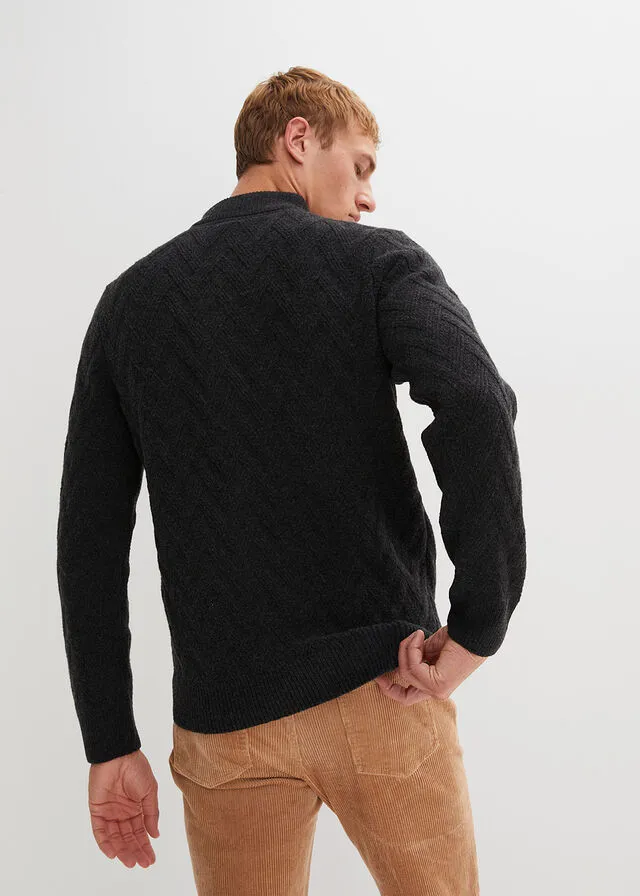 Jersey de cuello alto Antracita jaspeado