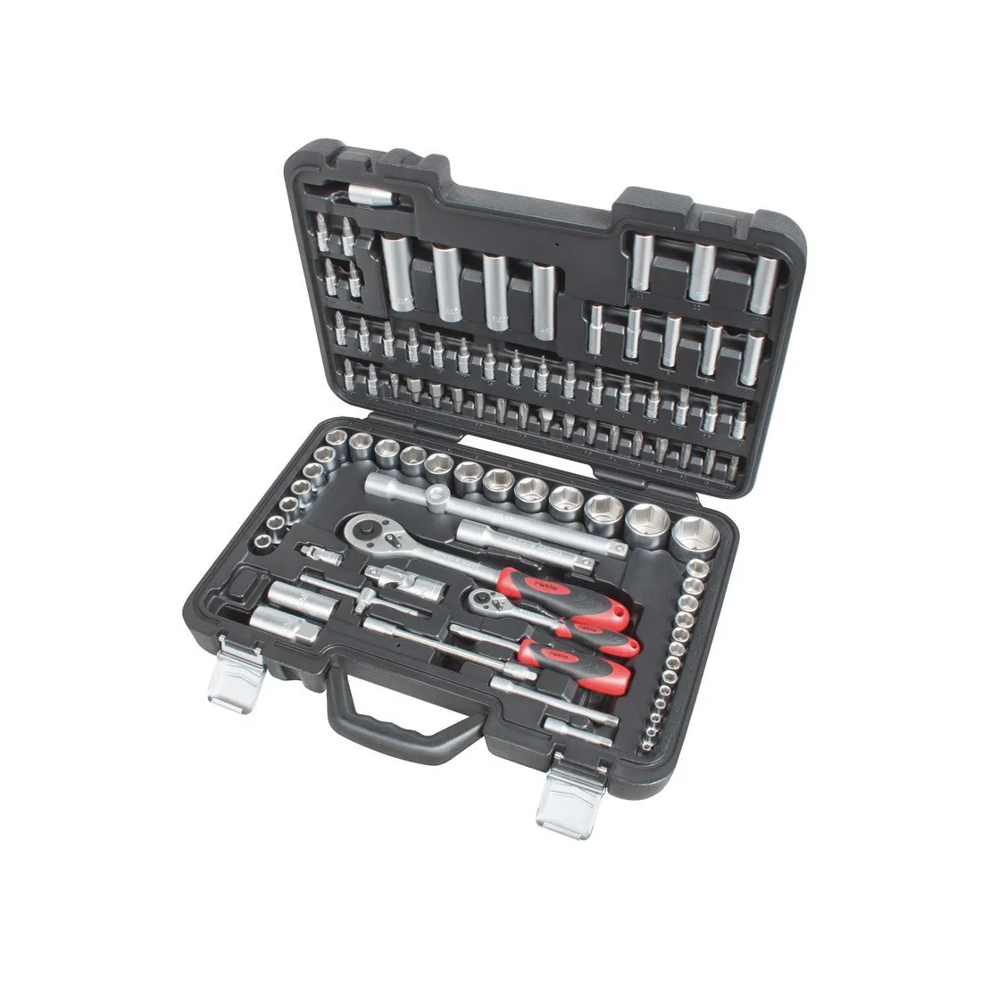 MALETIN PROFESIONAL 99pzas. 1/2-1/4" VASOS 1/2-1/4". LOCKSYSTEM.