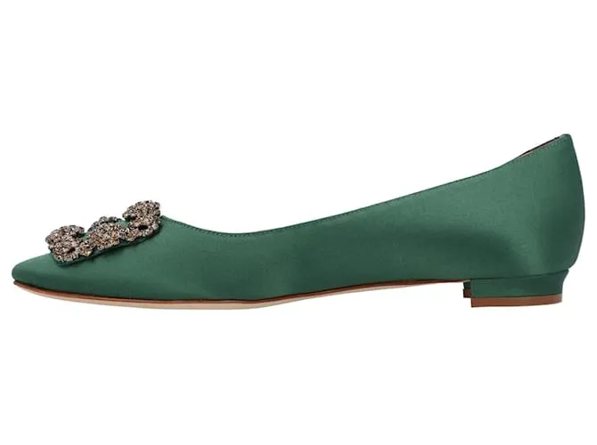 Manolo Blahnik Hangisi Plano Verde 