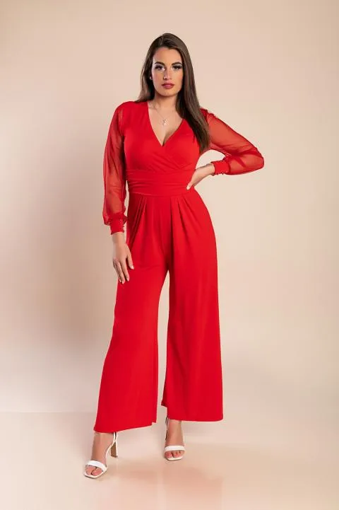 Mono elegante con escote en 