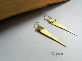 Pendientes de largos de Latón con pico triangular
