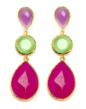 PENDIENTES LARGOS DE MUJER CON PIEDRAS MUY FAVORECEDORES