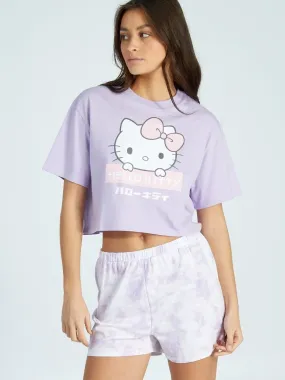 Pijama corto 'Hello Kitty' - 2 piezas - PURPURA