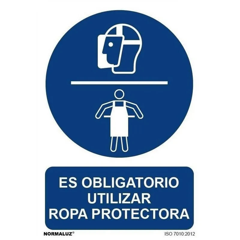 Señal obligatorio usar ropa protectora PVC 0,7mm - NMZ