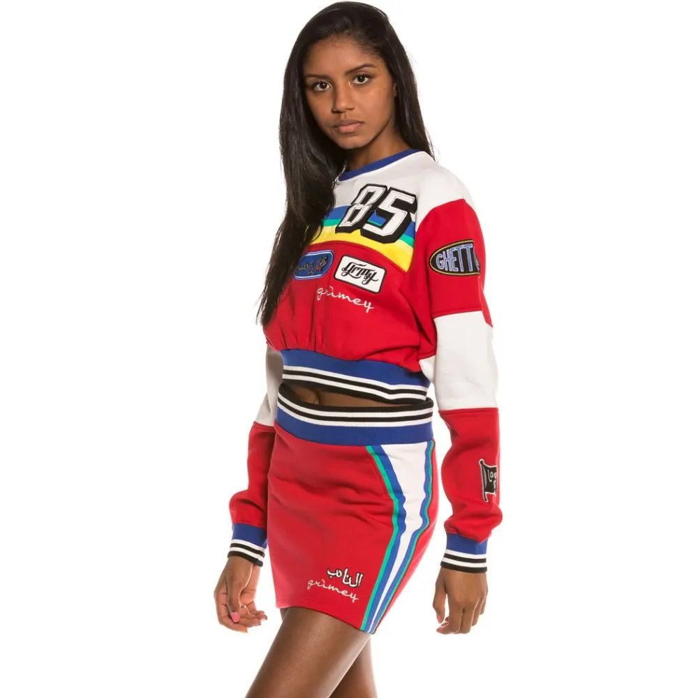 Sudadera Chica Grimey Arch Rival Crop Crewneck FW20 Red