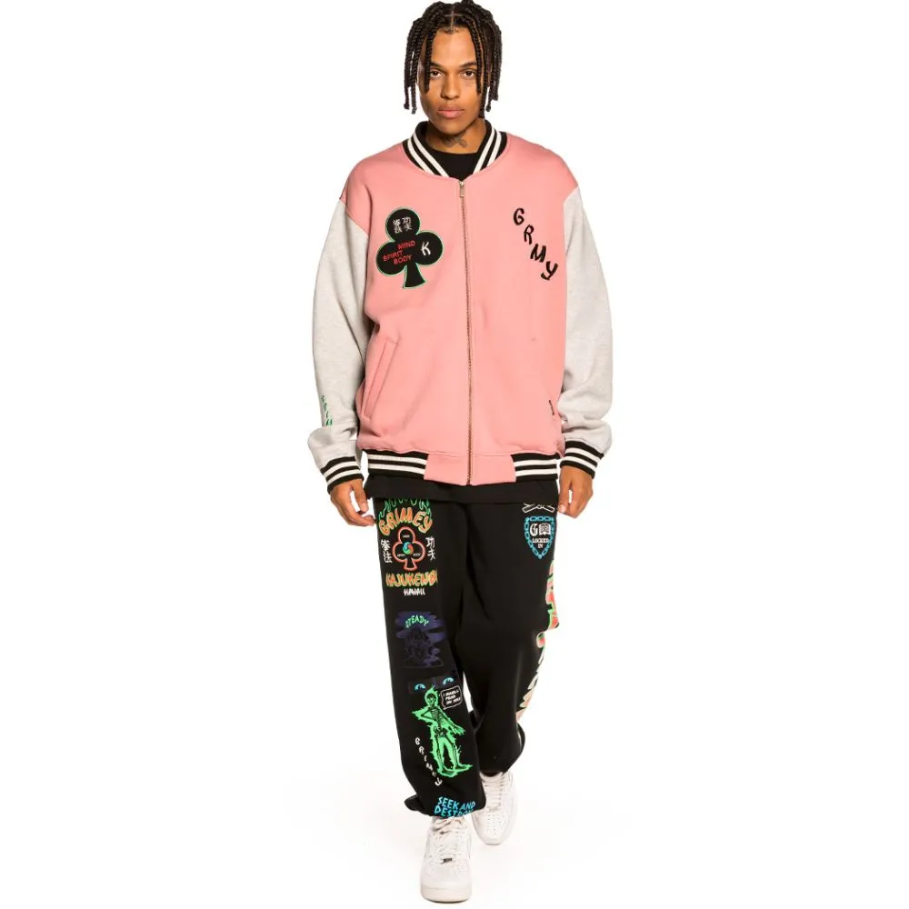 Sudadera Grimey "Destroy All Fear" Zip Crewneck - Pink | Fall 21