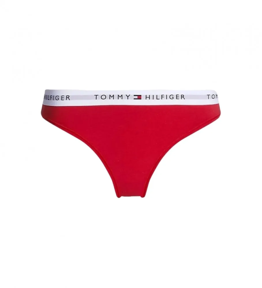Tanga con logo en la cintura rojo