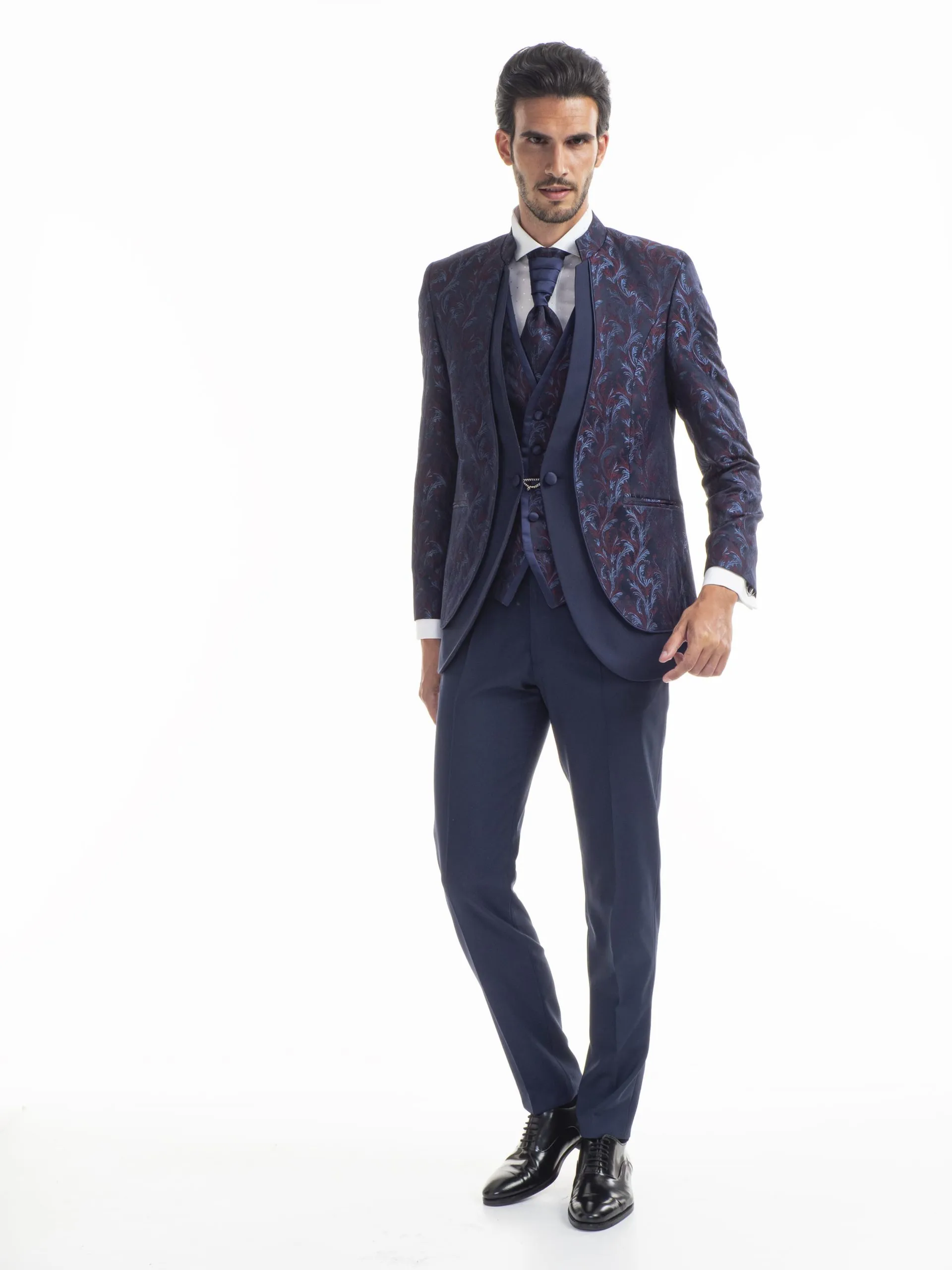 TRAJE CUELLO MAO ESTAMPADO FLORES