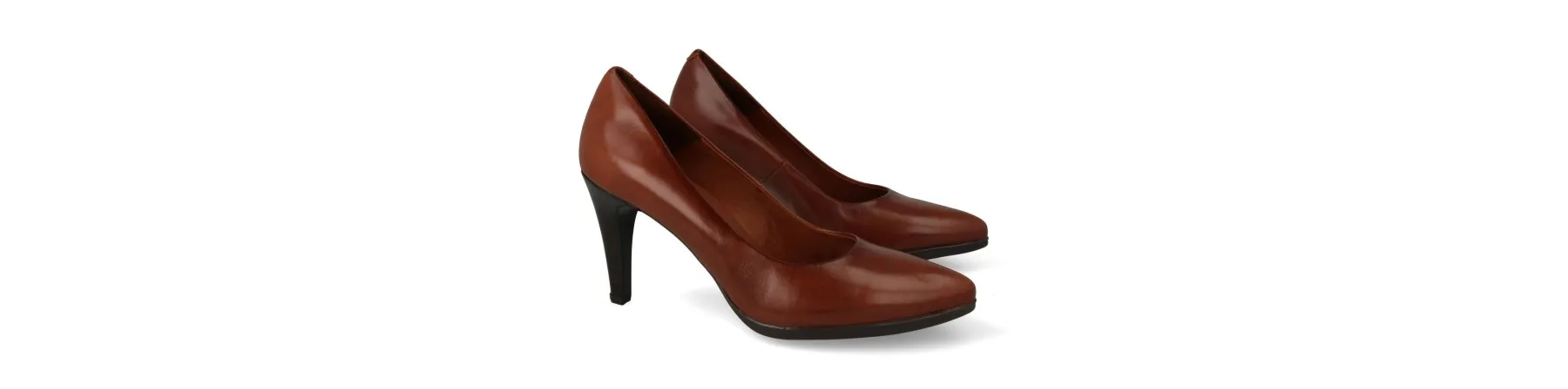 ZAPATO TACON ALTO MUJER MARRON MOD. GABY CUERO