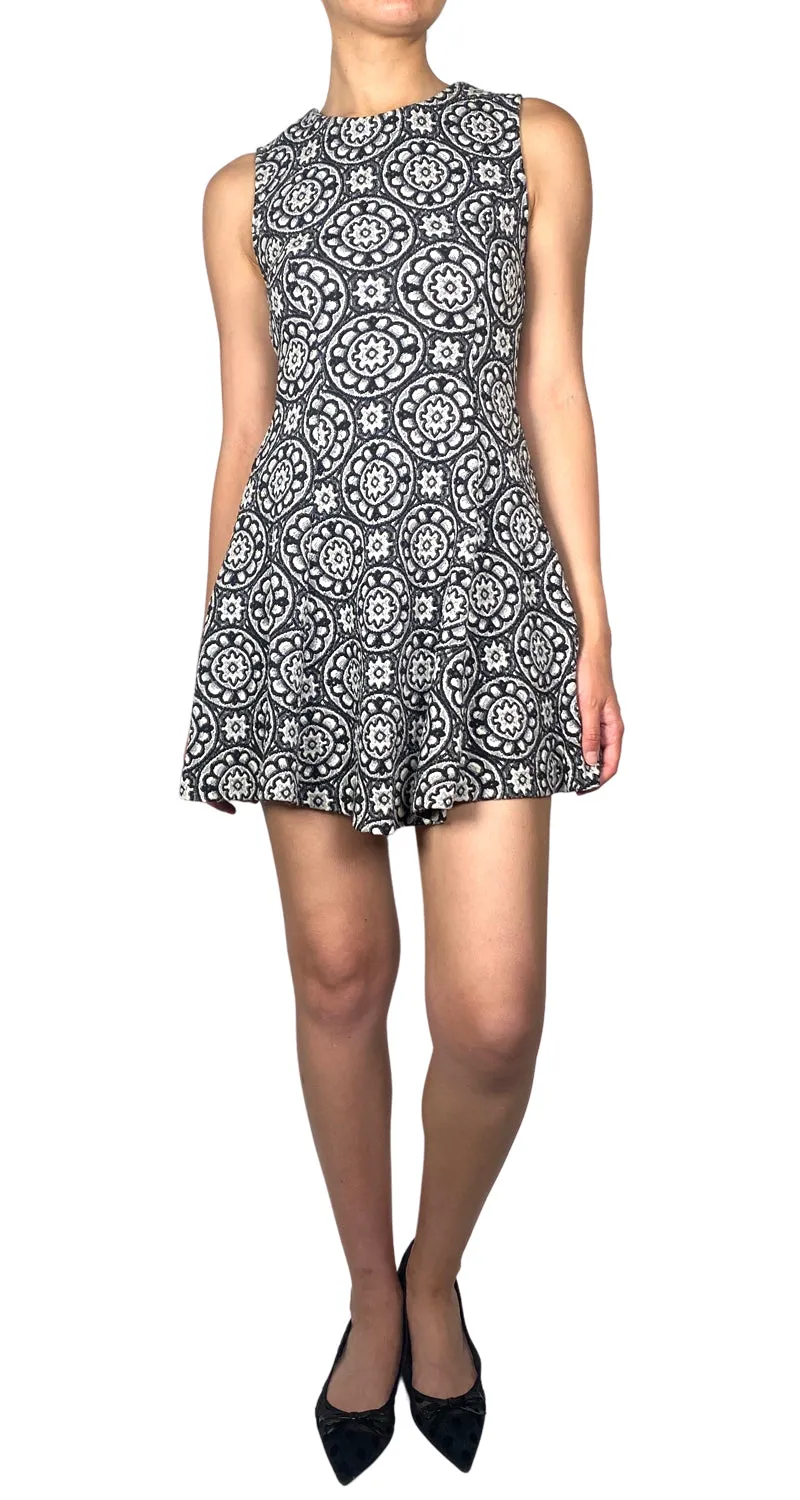 ZARA Vestido Tejido Blanco Y Negro